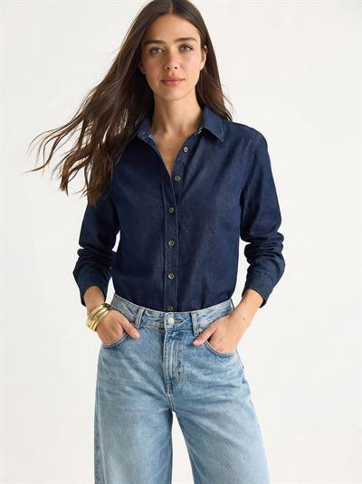 Kadın Regular Fit Denim Gömlek 7513 60283940 - Lacivert