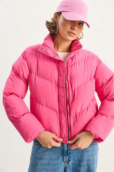 Kadın Regular Kalıp Su İtici Şişme Mont 3800 60283687 - Pembe