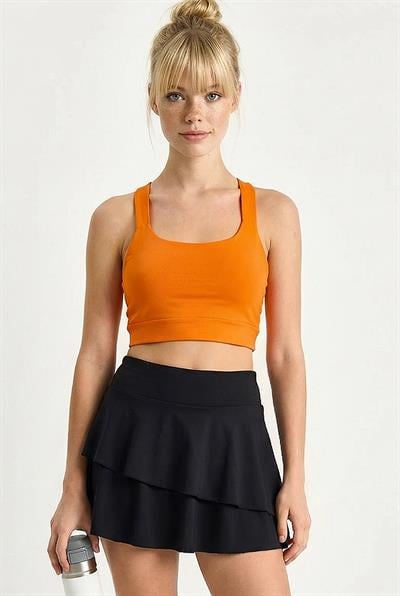 Kadın Sporcu Crop Atlet 60251252 - turuncu