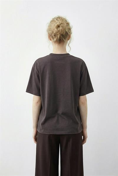 Kadın Tokalı Fular Detaylı Basic T-Shirt 7601 60283978 - Kakao