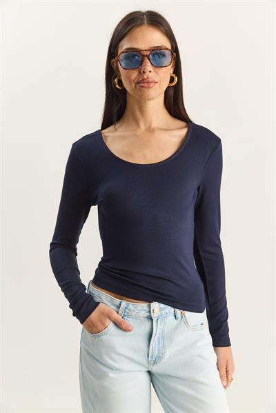 Kadın Ultra Soft U Yaka Bluz 122 60283831 - Lacivert
