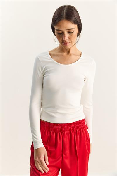Kadın Ultra Soft U Yaka Bluz 122 60283831 - Beyaz