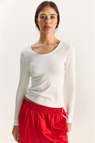 Kadın Ultra Soft U Yaka Bluz 122 60283831 - Beyaz