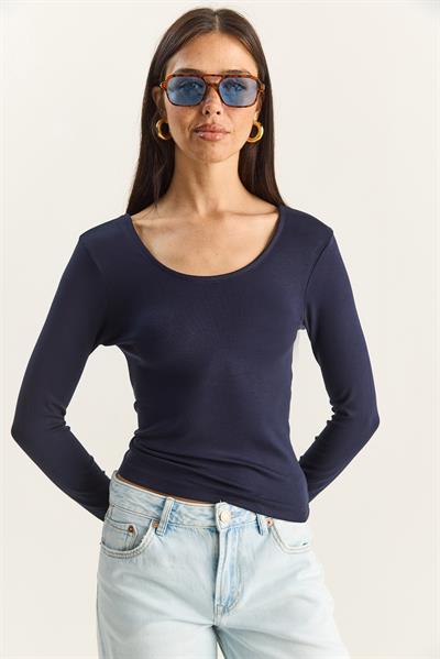 Kadın Ultra Soft U Yaka Bluz 122 60283831 - Lacivert