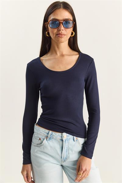 Kadın Ultra Soft U Yaka Bluz 122 60283831 - Lacivert