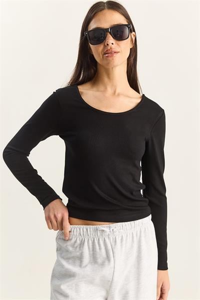 Kadın Ultra Soft U Yaka Bluz 122 60283831 - Siyah