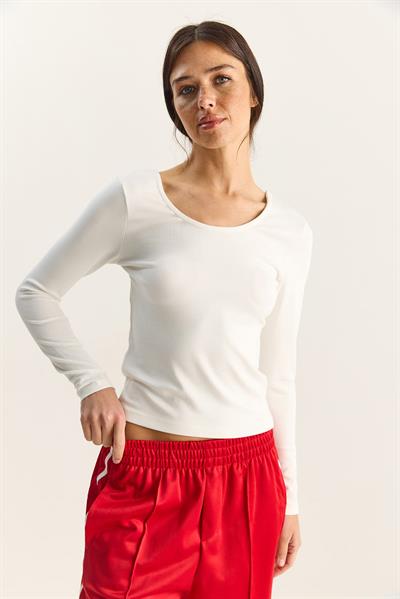 Kadın Ultra Soft U Yaka Bluz 122 60283831 - Beyaz