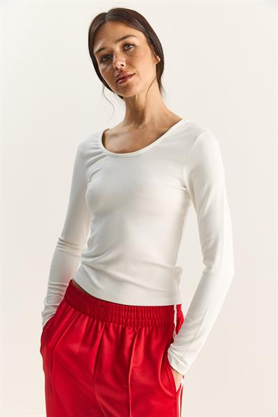 Kadın Ultra Soft U Yaka Bluz 122 60283831 - Beyaz