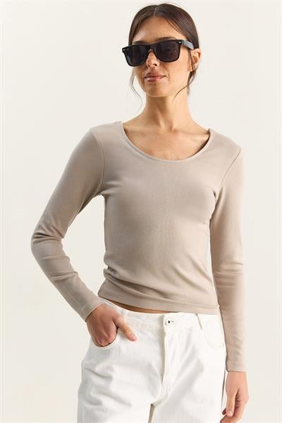 Kadın Ultra Soft U Yaka Bluz 122 60283831 - Taş