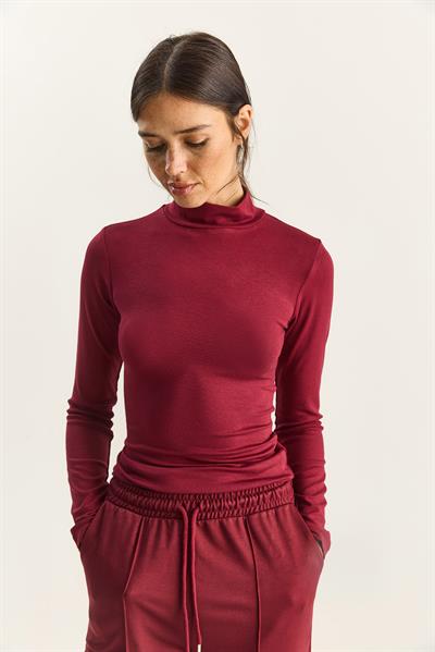 Kadın Ultra Soft Yarım Balıkçı Yaka Bluz 140 60283829 - Bordo