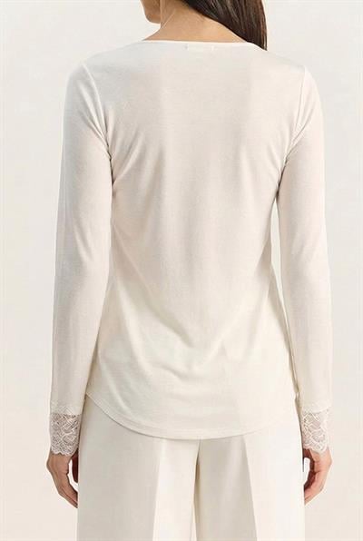 Kadın V Yaka Dantelli Viskon Bluz 1041 60283944 - Beyaz