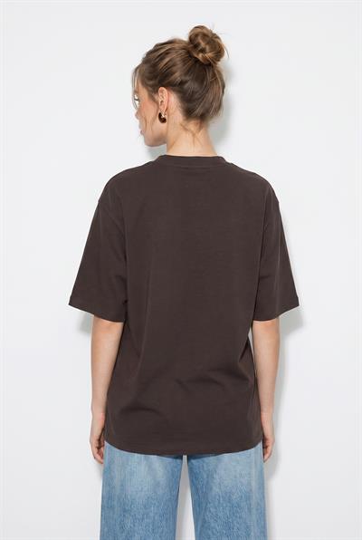 Kadın Vatkalı Omuz Detaylı Düğüm Detaylı Kısa Kollu T-Shirt 1067 60286068 - Kakao