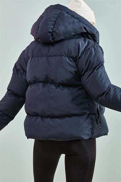 Kadın Kapüşonlu Şişme Mont 10141018 - Lacivert