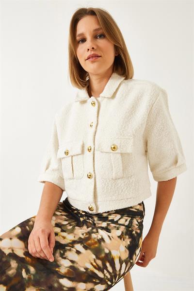 Kısa Kollu Ceket MBMS022 60501022 - Beyaz