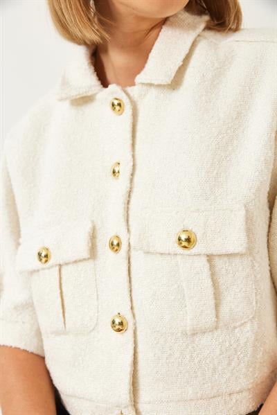 Kısa Kollu Ceket MBMS022 60501022 - Beyaz