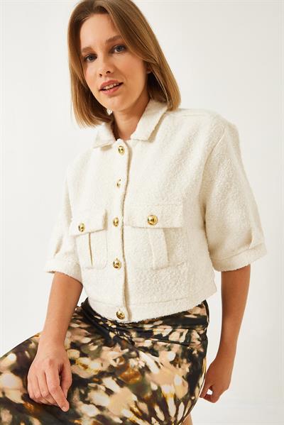 Kısa Kollu Ceket MBMS022 60501022 - Beyaz