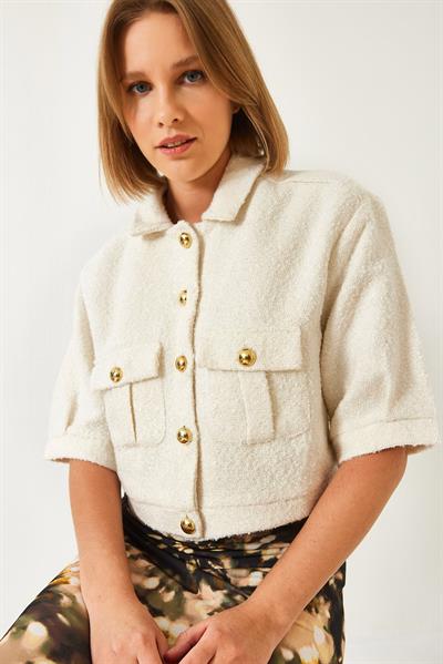 Kısa Kollu Ceket MBMS022 60501022 - Beyaz