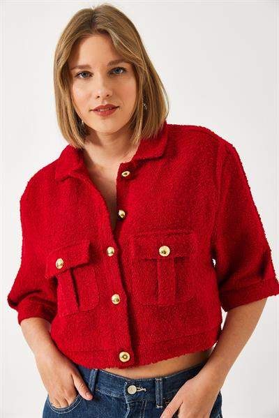 Kısa Kollu Ceket MBMS022 60501022 - Kırmızı
