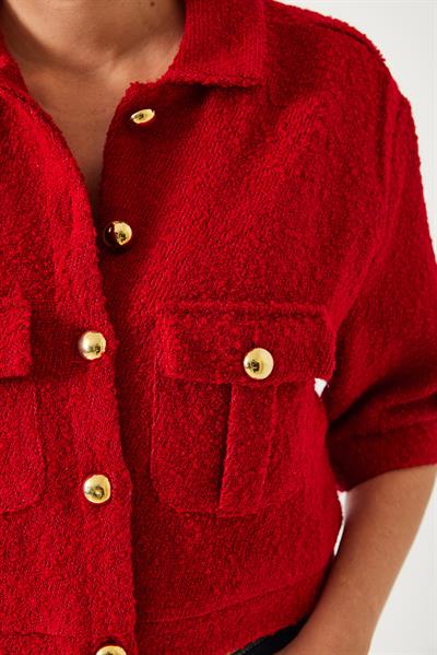 Kısa Kollu Ceket MBMS022 60501022 - Kırmızı