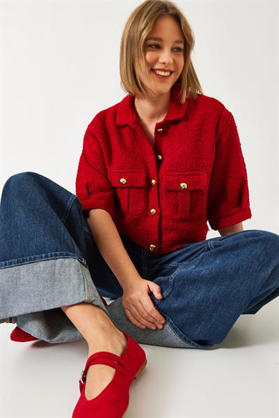 Kısa Kollu Ceket MBMS022 60501022 - Kırmızı