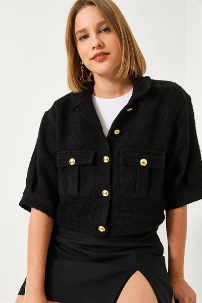 Kısa Kollu Ceket MBMS022 60501022 - Siyah