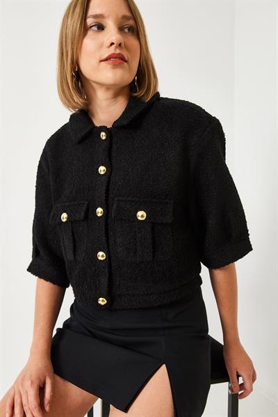 Kısa Kollu Ceket MBMS022 60501022 - Siyah