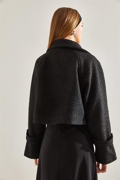 Kısa Kruvaze Buklet Ceket 2387 60101001 - Siyah