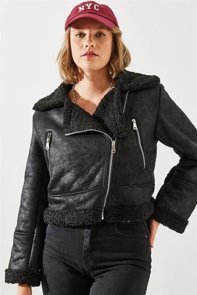 Lamine Biker Ceket 2416 60251780 - Siyah