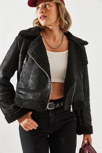 Lamine Biker Ceket 2416 60251780 - Siyah