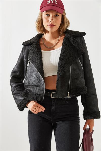 Lamine Biker Ceket 2416 60251780 - Siyah