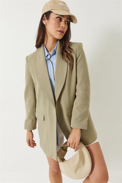 Kadın Leopar Astarlı Blazer Ceket 8120 60281001 - Haki