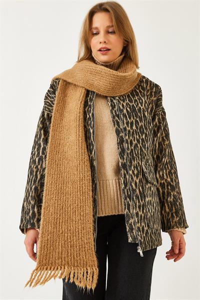 Leopar Desenli Cepli Ceket 50104 60261275 - Siyah