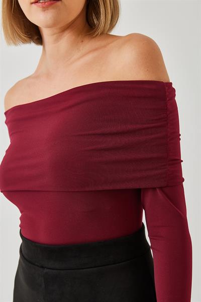 Kadın Madonna Yaka Bluz 378 60351261 - Bordo