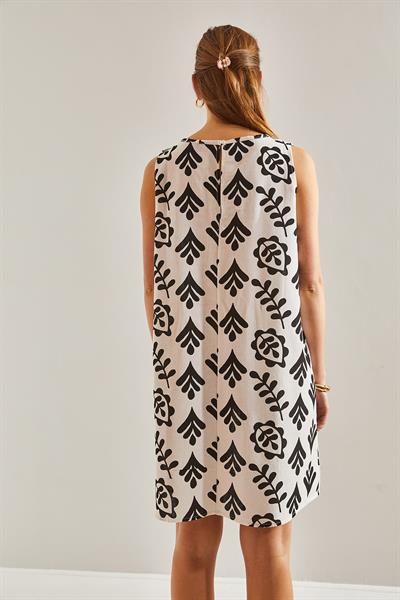 Kadın Multi Desenli Elbise 60081028 - Siyah-Beyaz