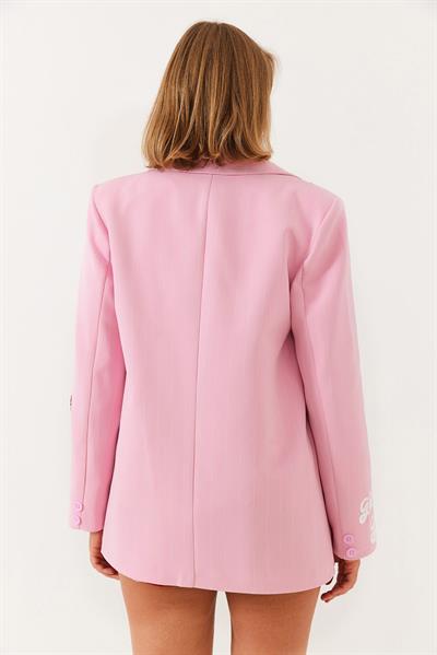 Kadın Nakış Detaylı Blazer Ceket 4016 60251829 - Pembe