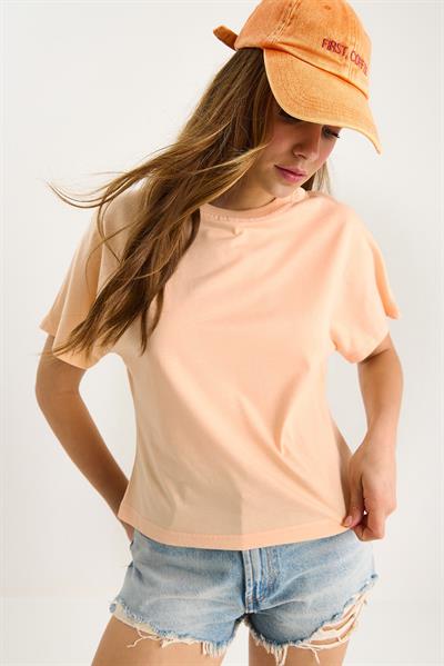 Kadın Organik Pamuklu Regular Kalıp Bisiklet Yaka Basic Kısa Kollu T-Shirt 60602048 - Yavru Ağzı