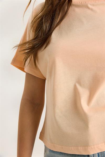 Kadın Organik Pamuklu Regular Kalıp Bisiklet Yaka Basic Kısa Kollu T-Shirt 60602048 - Yavru Ağzı