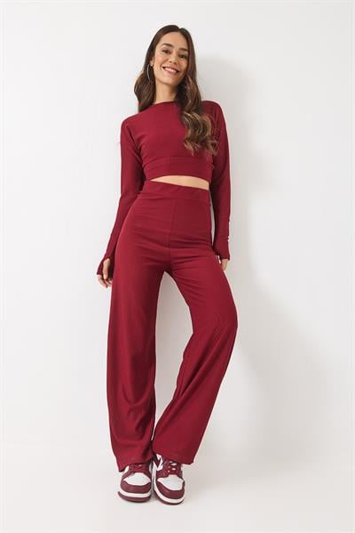 Kadın Ottoman Parmak Geçirmeli Alt-Üst Takım 60284014 - Bordo
