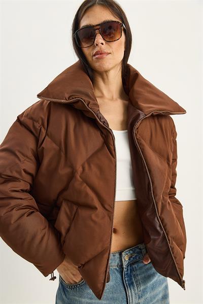 Kadın Oversize Şişme Mont 10191065 - Acı Kahve