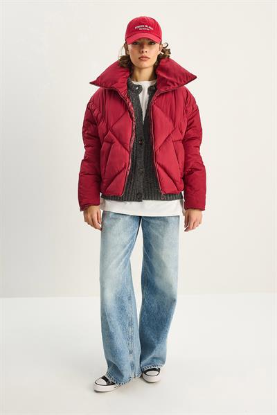 Kadın Oversize Şişme Mont 10191065 - Bordo
