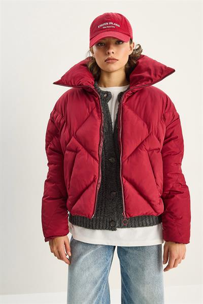 Kadın Oversize Şişme Mont 10191065 - Bordo