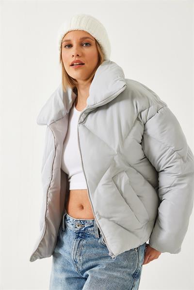 Kadın Oversize Şişme Mont 10191065 - Gri