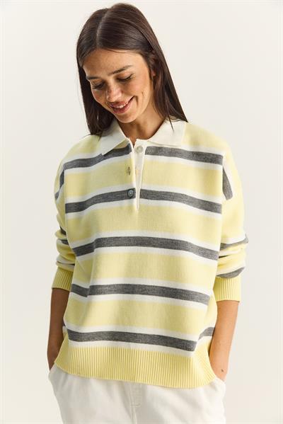 Polo Yaka Triko Kazak 241184 60261215 - Tereyağ
