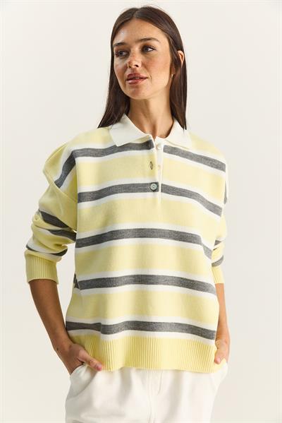 Polo Yaka Triko Kazak 241184 60261215 - Tereyağ