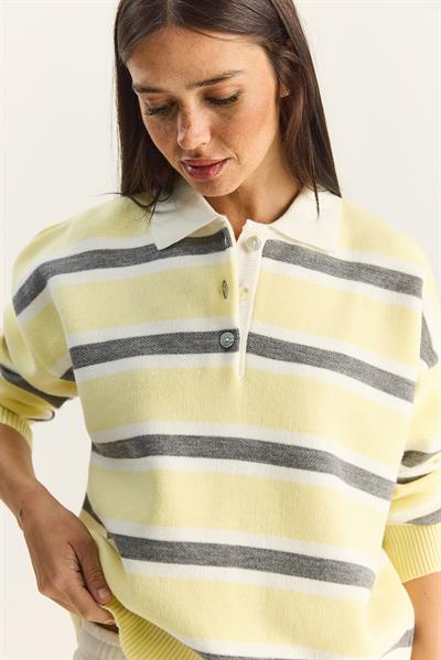 Polo Yaka Triko Kazak 241184 60261215 - Tereyağ