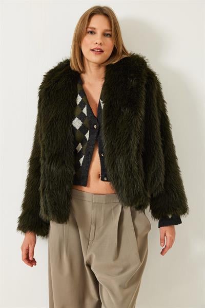 Premium Suni Kürk Ceket 60251922 - Haki