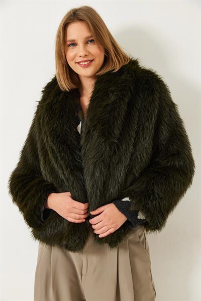 Premium Suni Kürk Ceket 60251922 - Haki