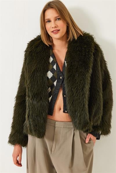 Premium Suni Kürk Ceket 60251922 - Haki