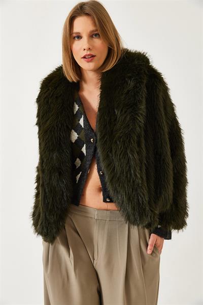 Premium Suni Kürk Ceket 60251922 - Haki