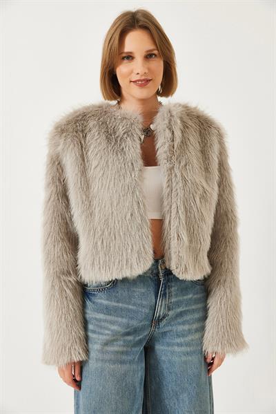 Suni Kürkllü Astarlı Mont 38119 60251968 - Vizon